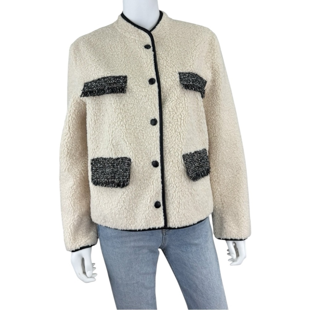 heartloom NWT Cream Zania Faux Shearling Jacket Size L I0405
